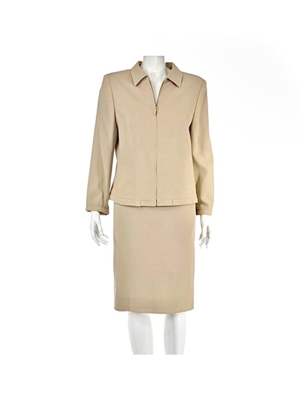 Escada Vintage Classic Skirt Suit 100% Virgin Wool Twill